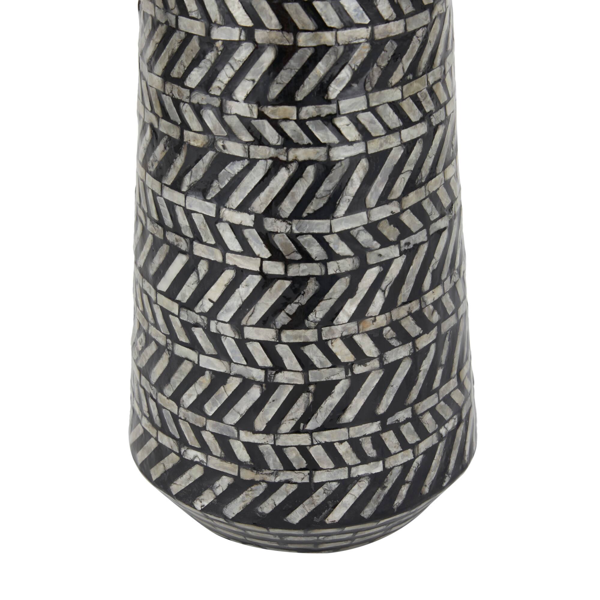 Black Shell Contemporary Vase, 22" x 8" x 8"